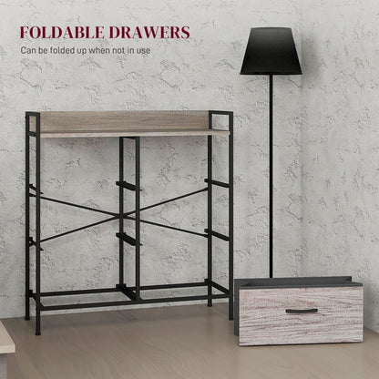Ferris Fabric And Wood Grey Wood Effect 6 Drawer Rustic Storage Chest