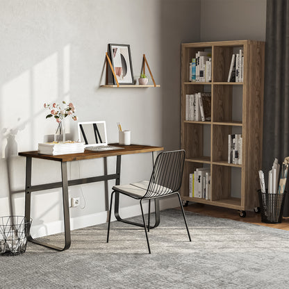 Rara 115cm Metal And Wood Rustic Brown And Black Industrial Writing Desk