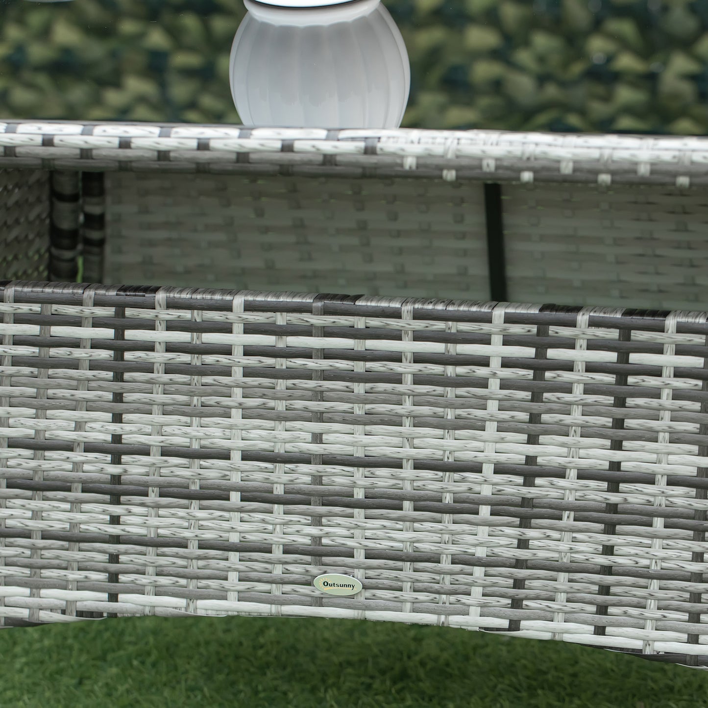Zila 6 Seater Rattan Grey Outdoor Dining Set With Cushioned Armchairs And Glass Table