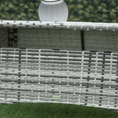 Zila 6 Seater Rattan Grey Outdoor Dining Set With Cushioned Armchairs And Glass Table