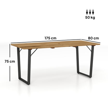 Naro Wood Brown Rectangular Outdoor Dining Table With Slatted Top And Parasol Hole For 6