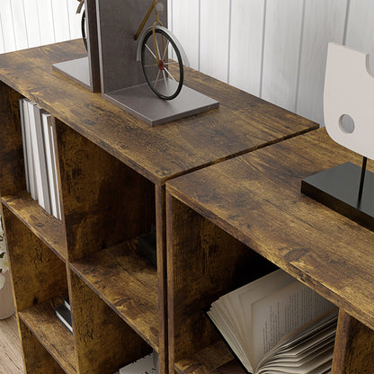 Mike Wood Rustic Brown 6 Cube Storage Bookcase