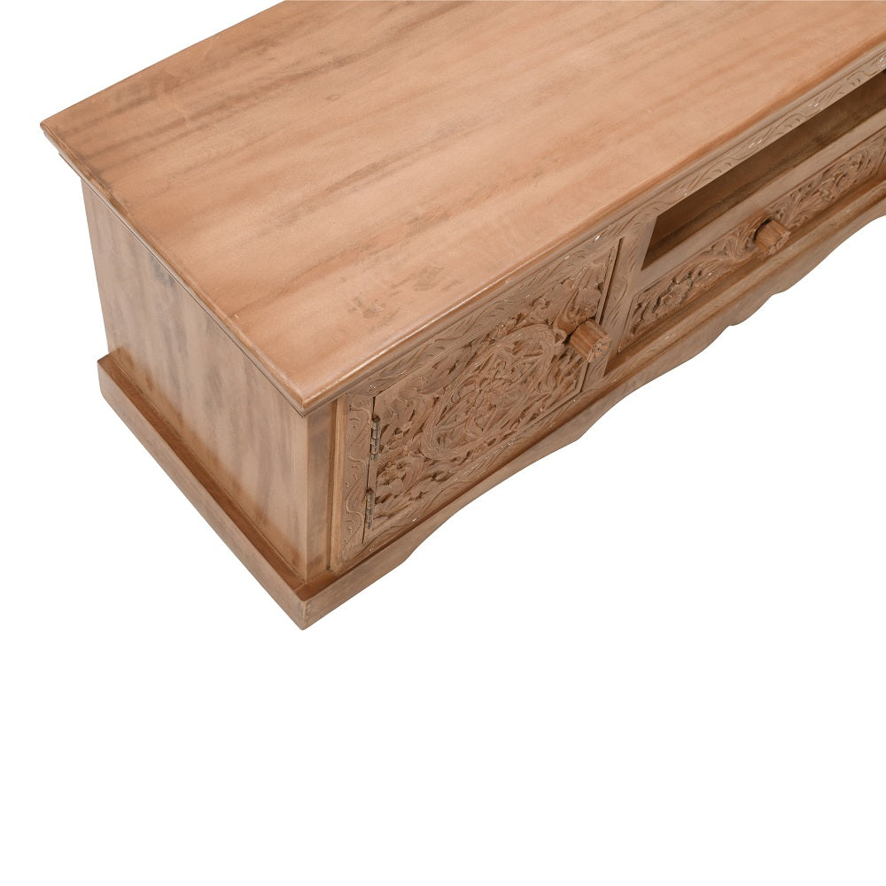 Brighton Mango Wood TV Cabinet with 2 Doors 1 Drawer and 1 Shelf