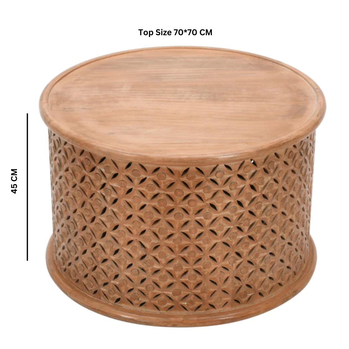 Brighton Whitewashed Mango Wood Coffee Table with 1 Raised Edge Top