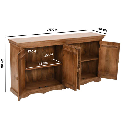 Brighton Large Mango Wood Sideboard with 4 Doors