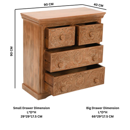 Brighton  Mango Wood Chest of Drawers with 4 Drawers