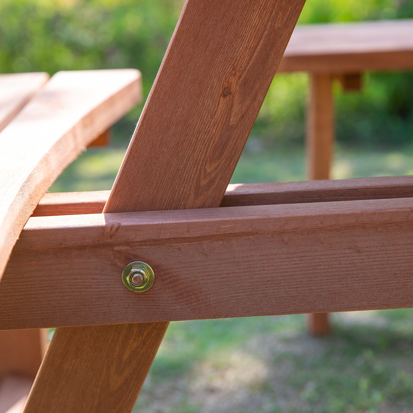 Bataba Brown Fir Wood 8 Seater Outdoor Picnic Table Set