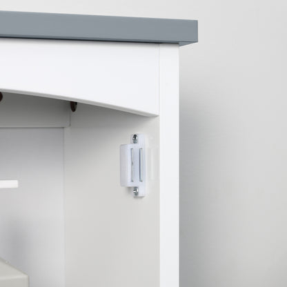 Miel Wall Mounted Bathroom Storage Cabinet With Arched Door And Adjustable Shelving Light Grey And White