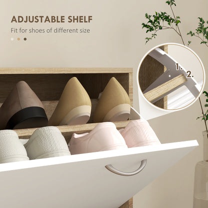 Haelna Natural Wood And White 3 In One Hallway Storage Set