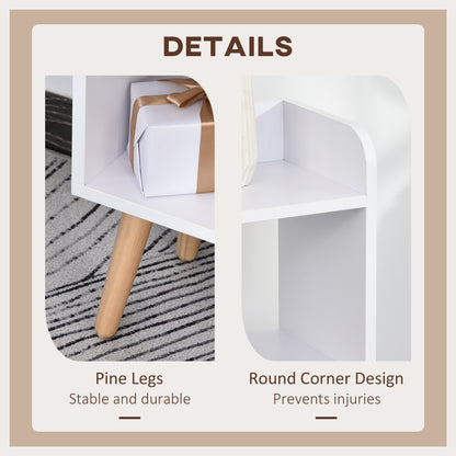 Eltano Wood And Metal White And Grey Freestanding Bookcase With Storage Cabinet And Legs