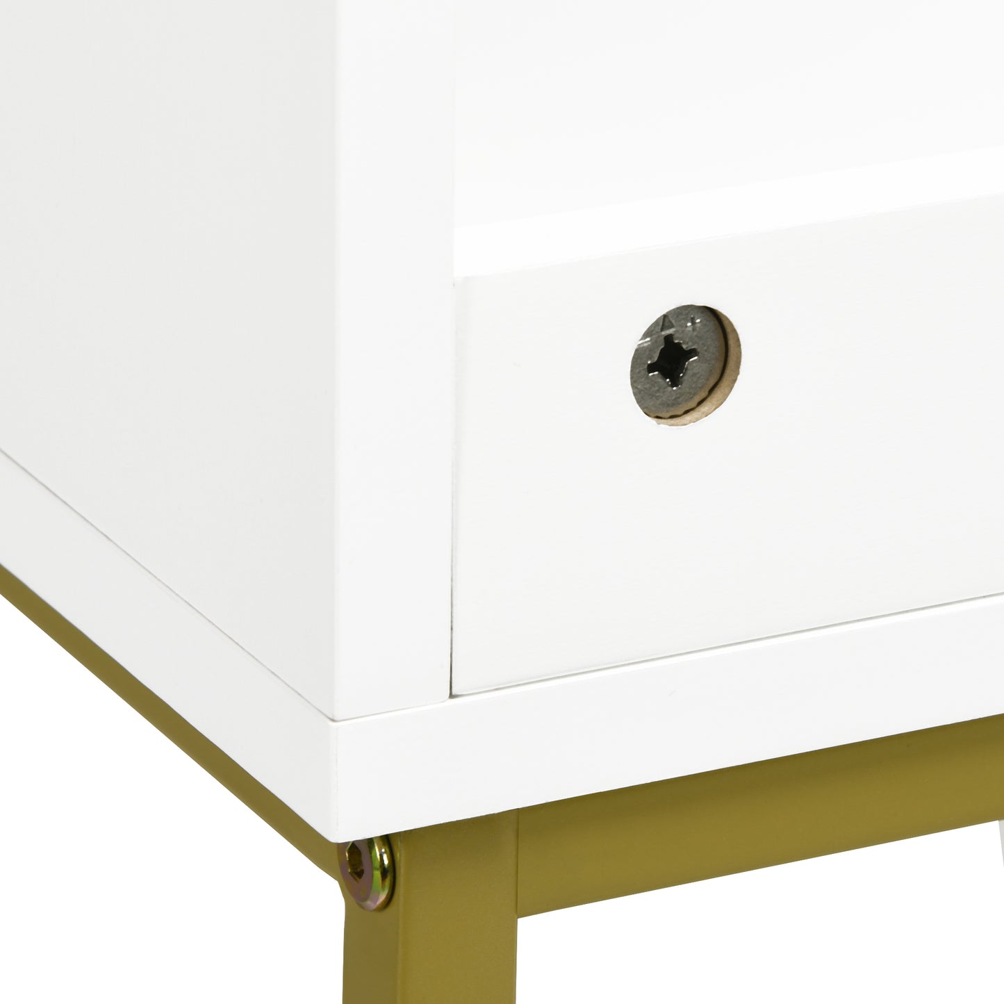 Fimiro Bathroom Mirror Storage Cabinet With Under Sink Cupboard And Gold Tone Legs