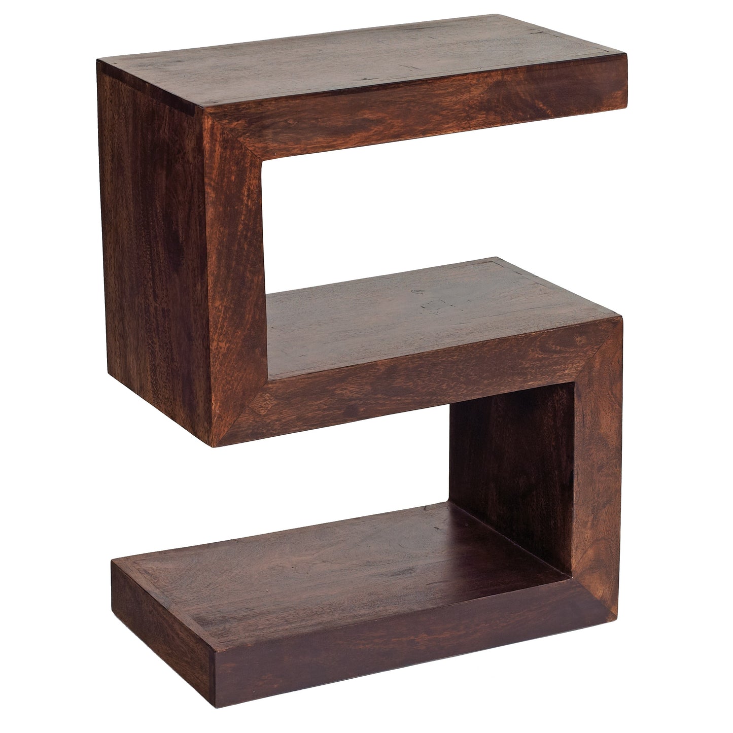 Phuket Dark Mango Wood S-Shaped Side Table