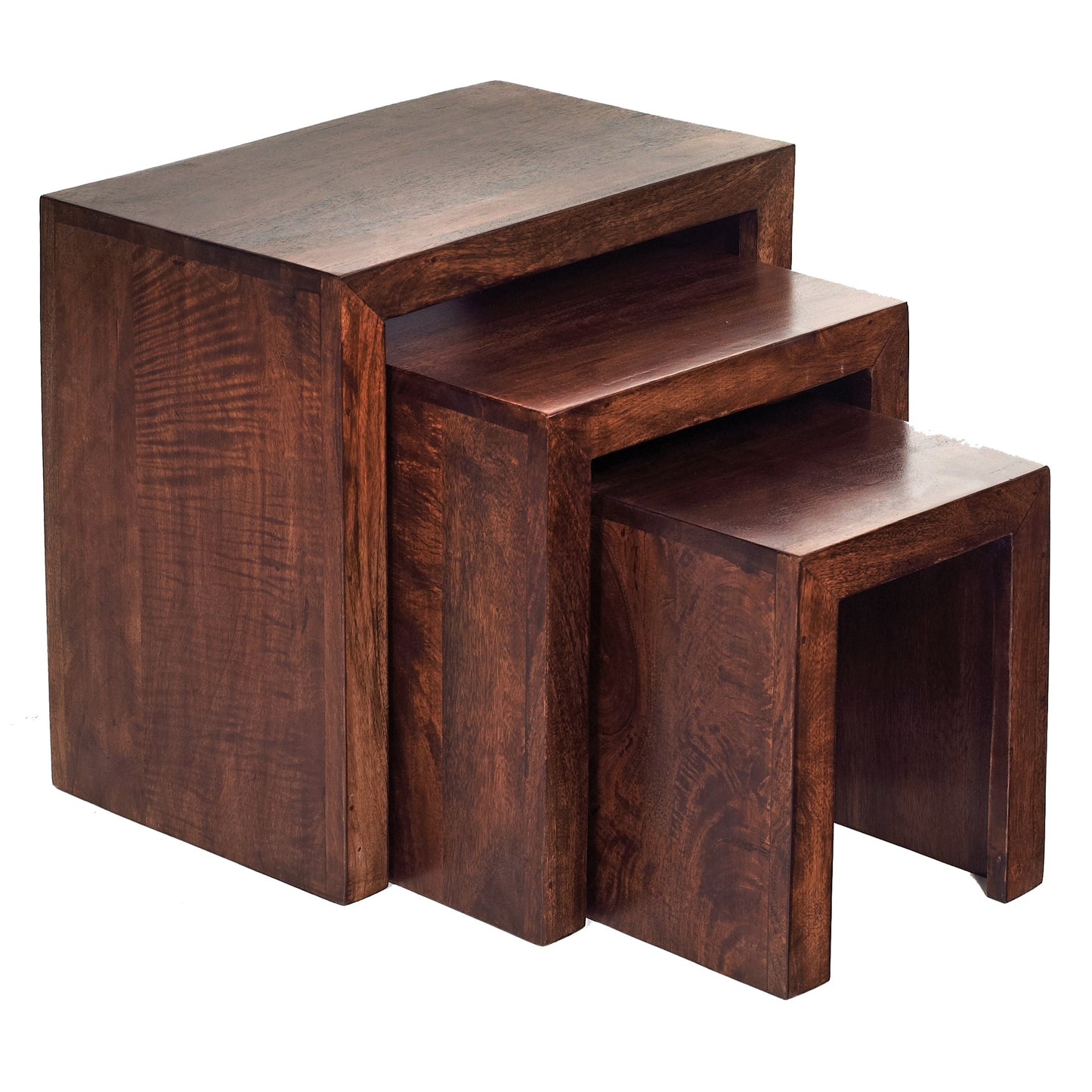 Set of 3 Phuket Dark Mango Wood Nesting Tables
