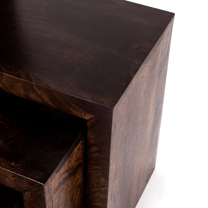 Set of 3 Phuket Dark Mango Wood Nesting Tables