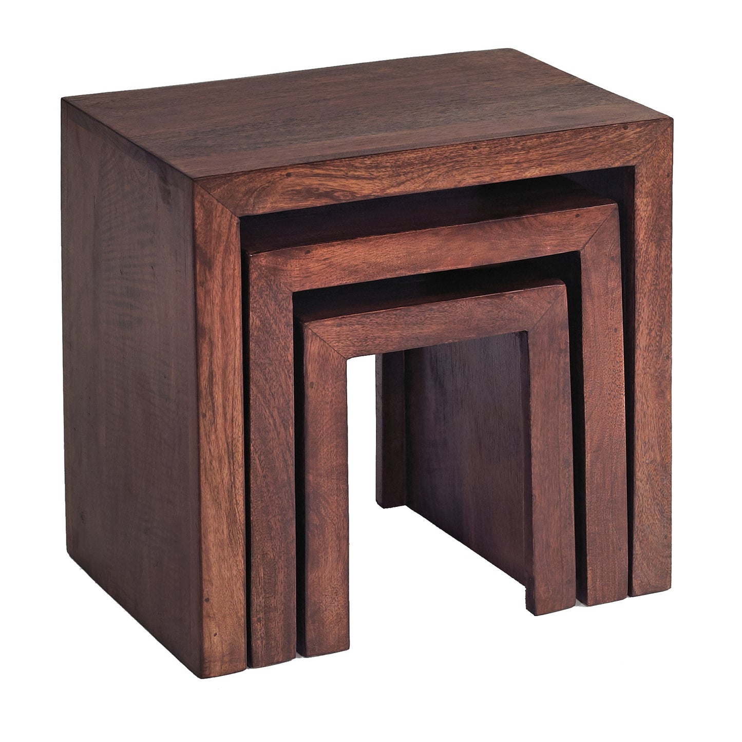 Set of 3 Phuket Dark Mango Wood Nesting Tables