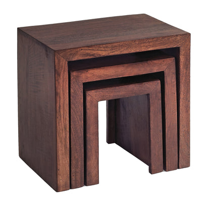 Set of 3 Phuket Dark Mango Wood Nesting Tables