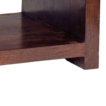 Phuket Dark Mango Wood Large Coffee Table with Bottom Shelf