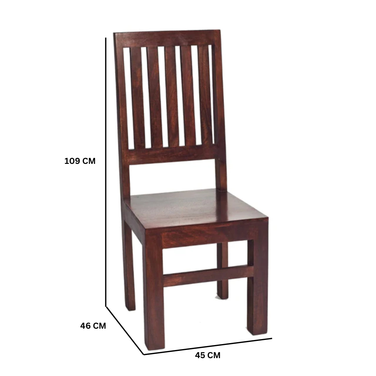 Set of 2 Phuket Dark Mango Wood Slat Back Chairs