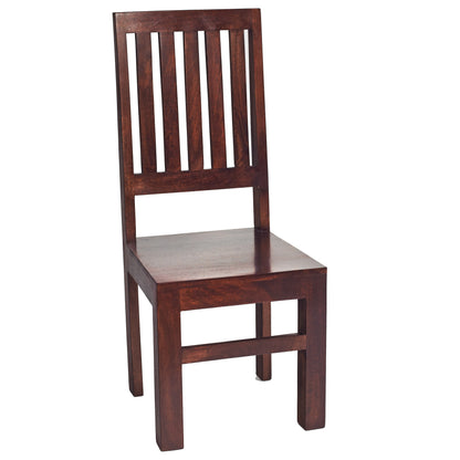 Set of 2 Phuket Dark Mango Wood Slat Back Chairs