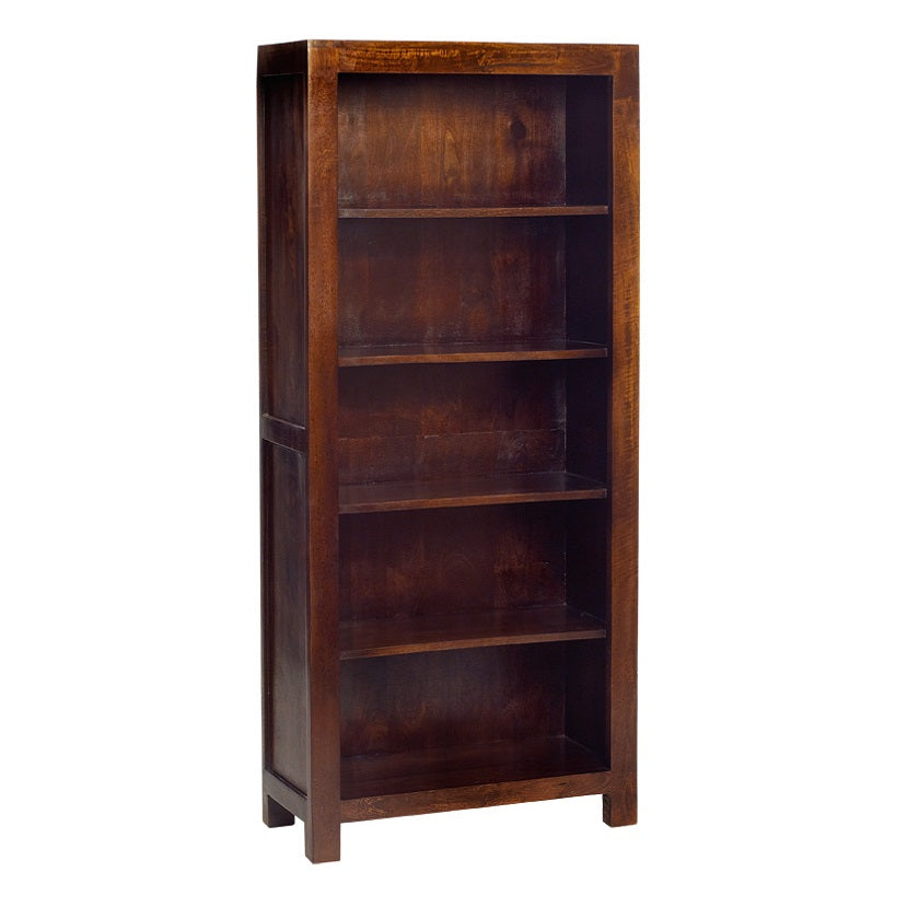 Phuket Dark Mango Wood Large Open 5 Shelf Bookcase
