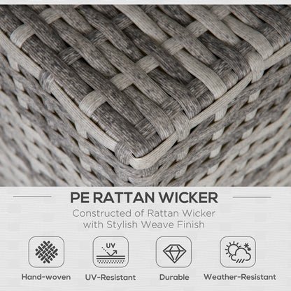 Lemoba Light Grey Rattan Armless Outdoor Armchair With Cushion