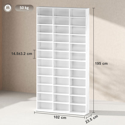 Somole Tano Wooden Marble Effect Adjustable CD Storage Cabinet 102 x 195 cm