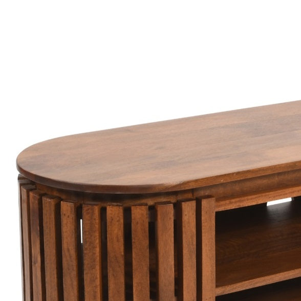 Birmingham Slatted Mango Wood TV Cabinet