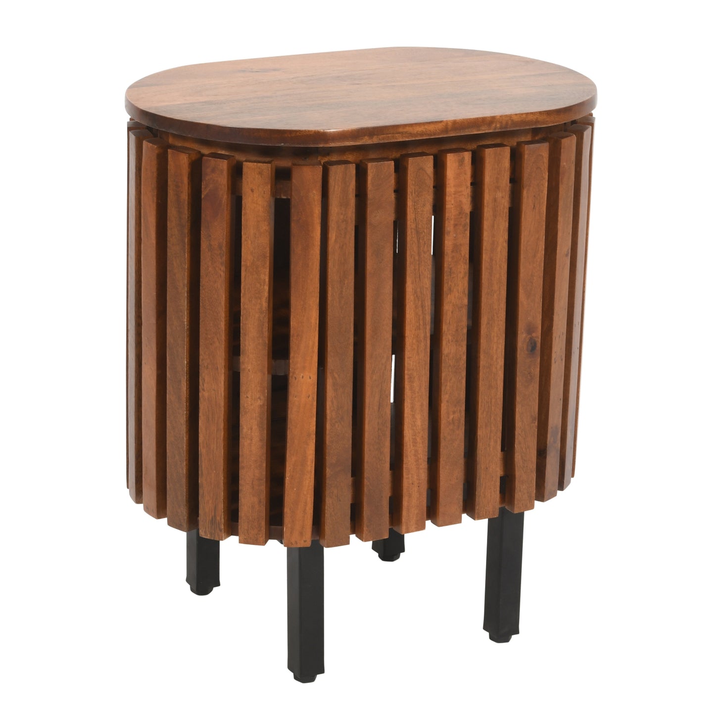 Birmingham Slatted Mango Wood Bedside Table