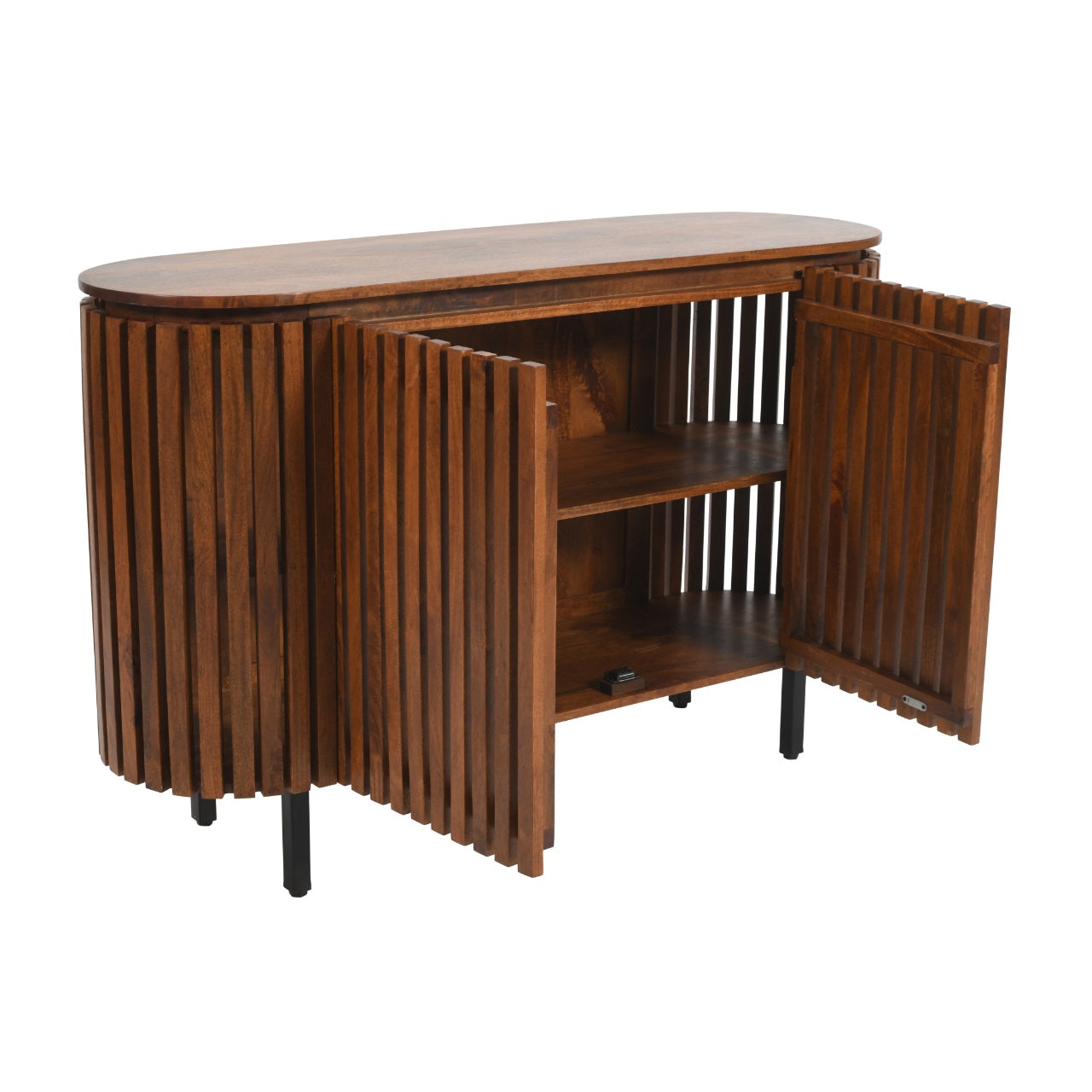 California Slatted Mango Wood Two Door Sideboard