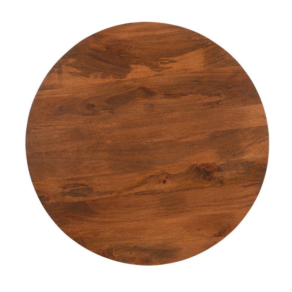 Birmingham Slatted Mango Wood Round Coffee Table