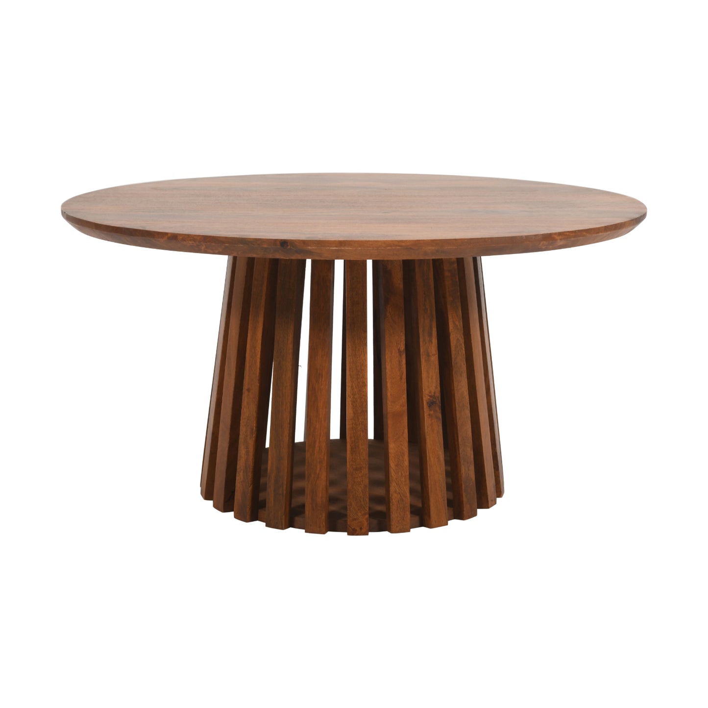 Birmingham Slatted Mango Wood Round Coffee Table