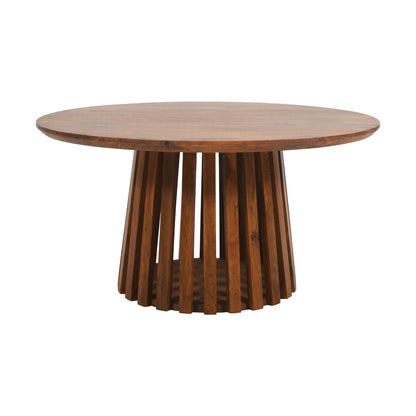 Birmingham Slatted Mango Wood Round Coffee Table