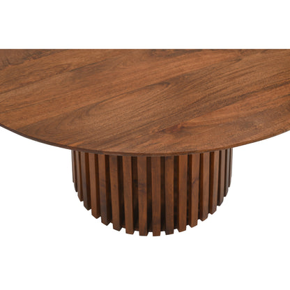 Birmingham Slatted Mango Wood Round 4 Seater Dining Table