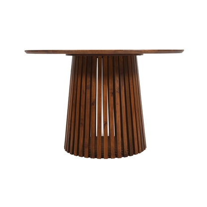 Birmingham Slatted Mango Wood Round 4 Seater Dining Table