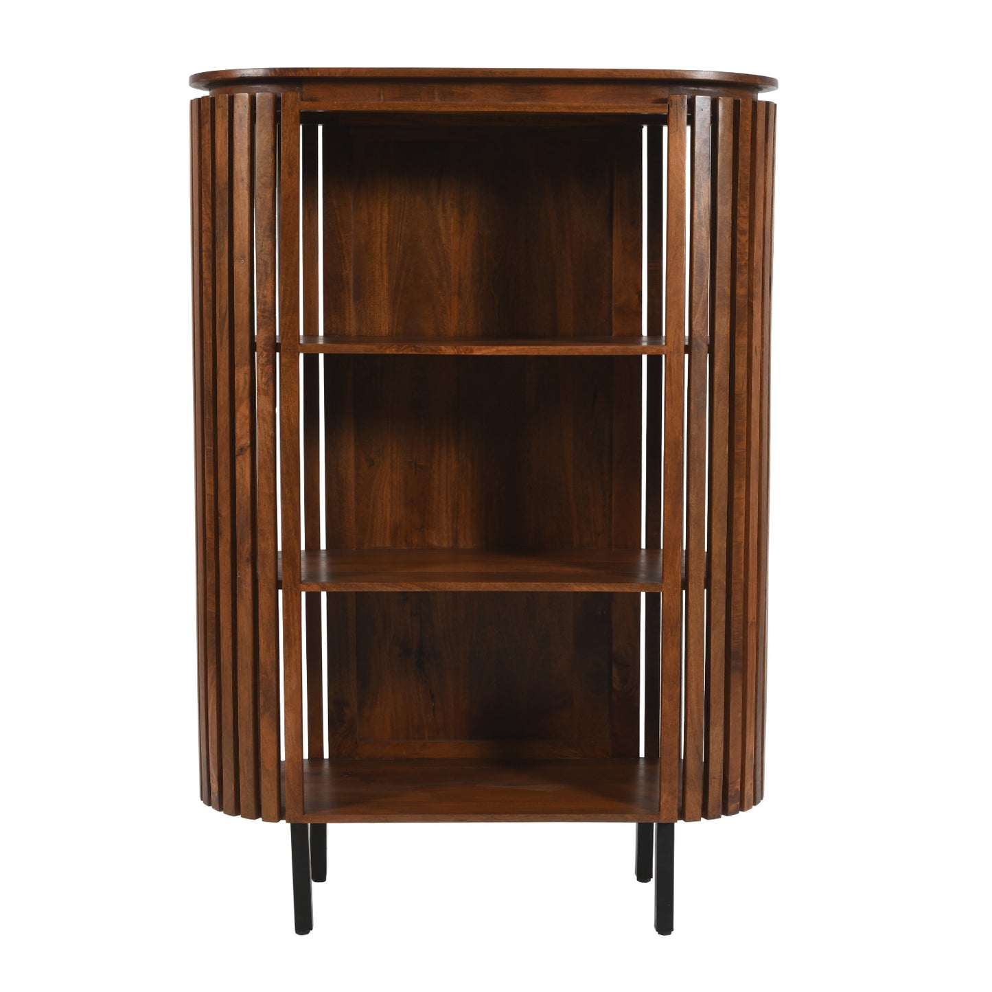 Birmingham Slatted Mango Wood Display Bookcase