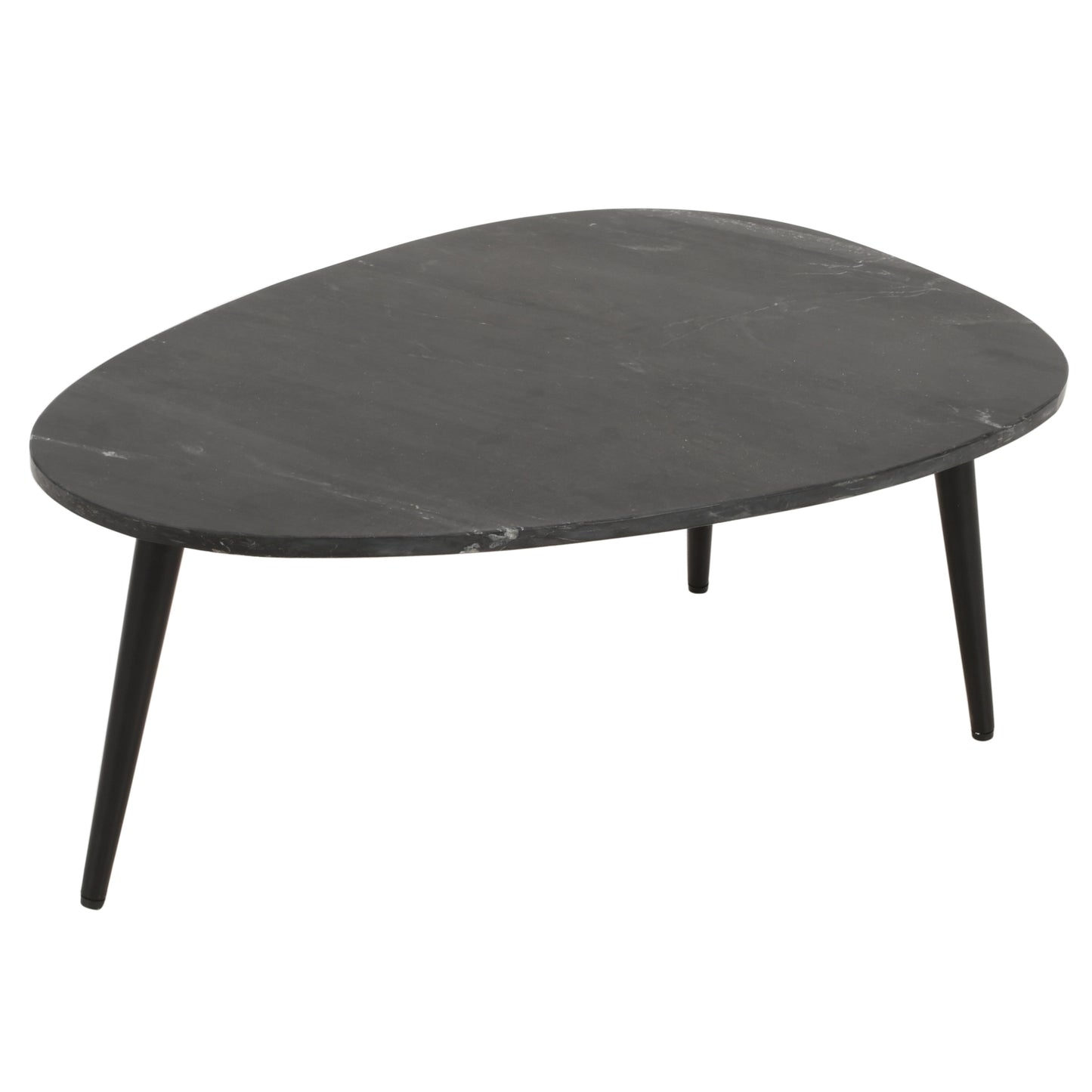 Alabama Black Marble Top Coffee Table With Metal Legs