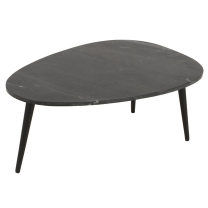 Alabama Black Marble Top Coffee Table With Metal Legs