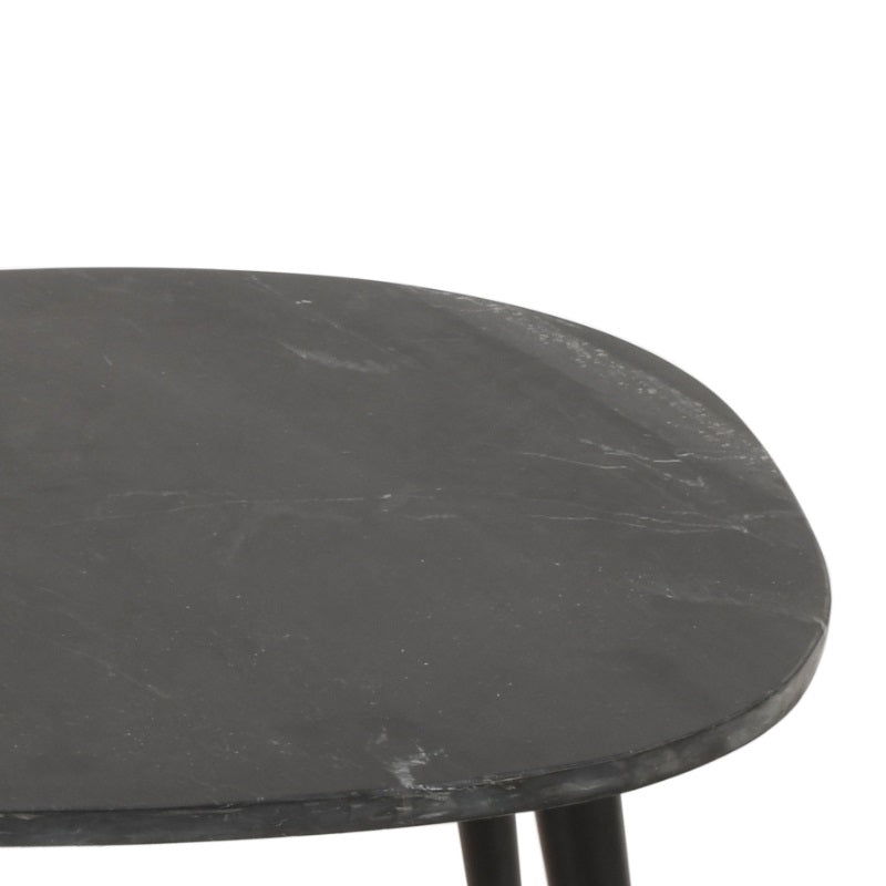 Alabama Black Marble Top Coffee Table With Metal Legs