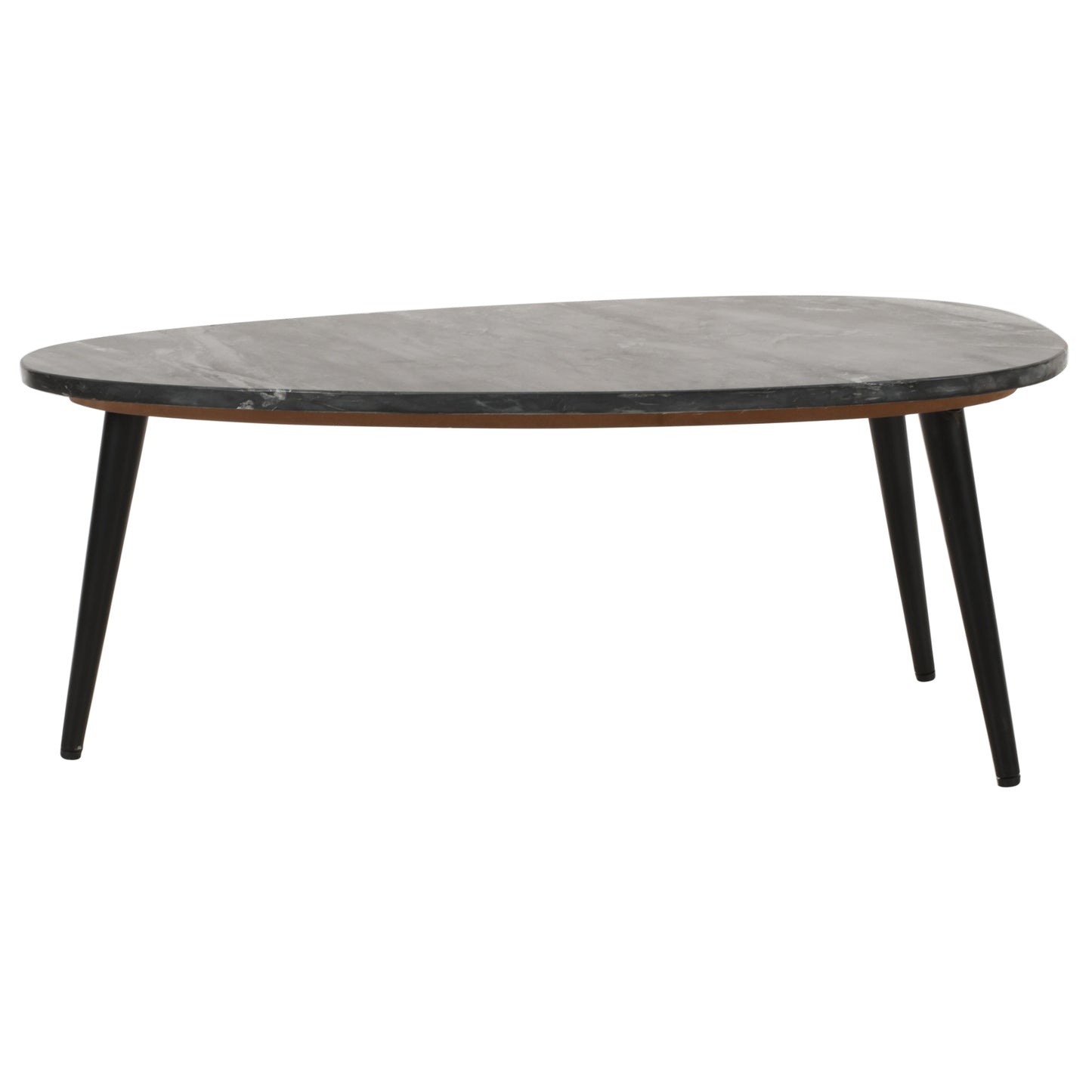 Alabama Black Marble Top Coffee Table With Metal Legs