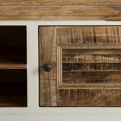 Alington White Natural and Solid Wood Shoe Storage Bench