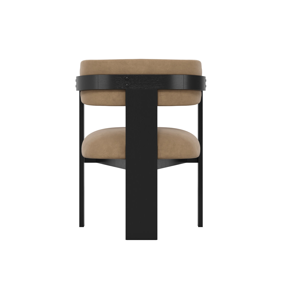 Thurles Upholstered Cream Velvet and Black Wood Dining Chair