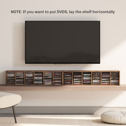 Yozi Sura Wood Mid Brown Effect Set Of 2 CD Storage Units With 102 Disc Capacity