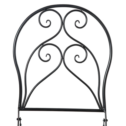 Bamasu 3 Piece Mosaic Garden Bistro Set With Folding Chairs And Coffee Table Black