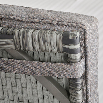 Nodika Rattan Grey 2 Seater Outdoor Bistro Set with Reclining Armchairs and Table