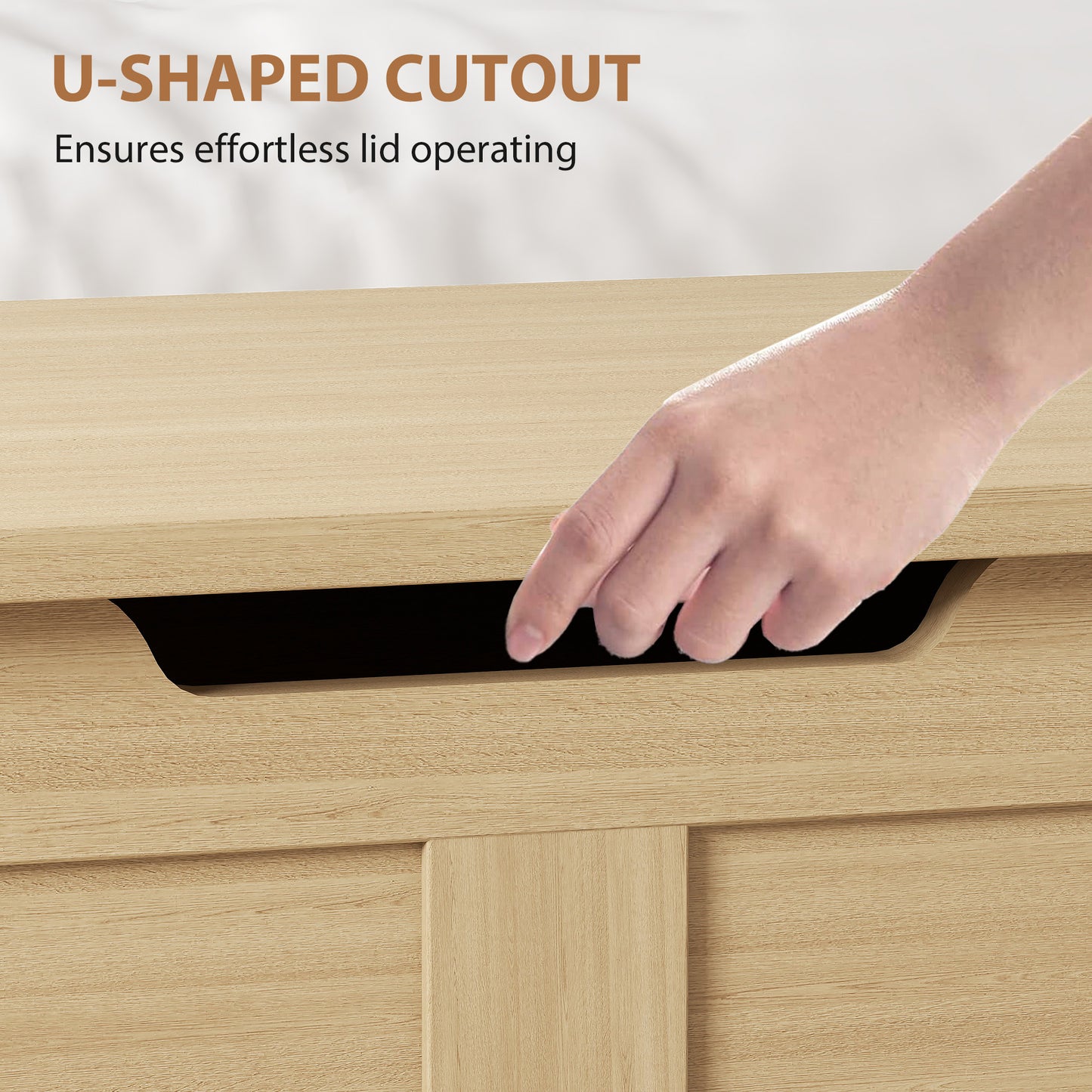 Yolu Vina Natural Wood Effect Storage Chest With Safety Hinges 100 Litre