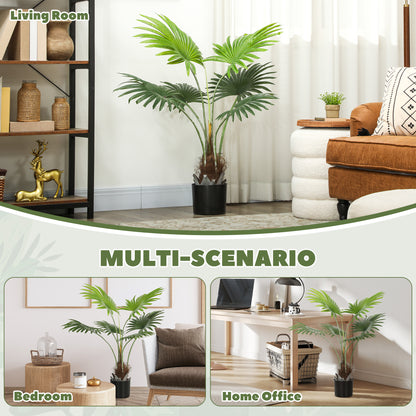 Mazili Artificial Palm Style Tree With Realistic Leaf Detail And Coir Effect Base In Pot H8 94cm Green