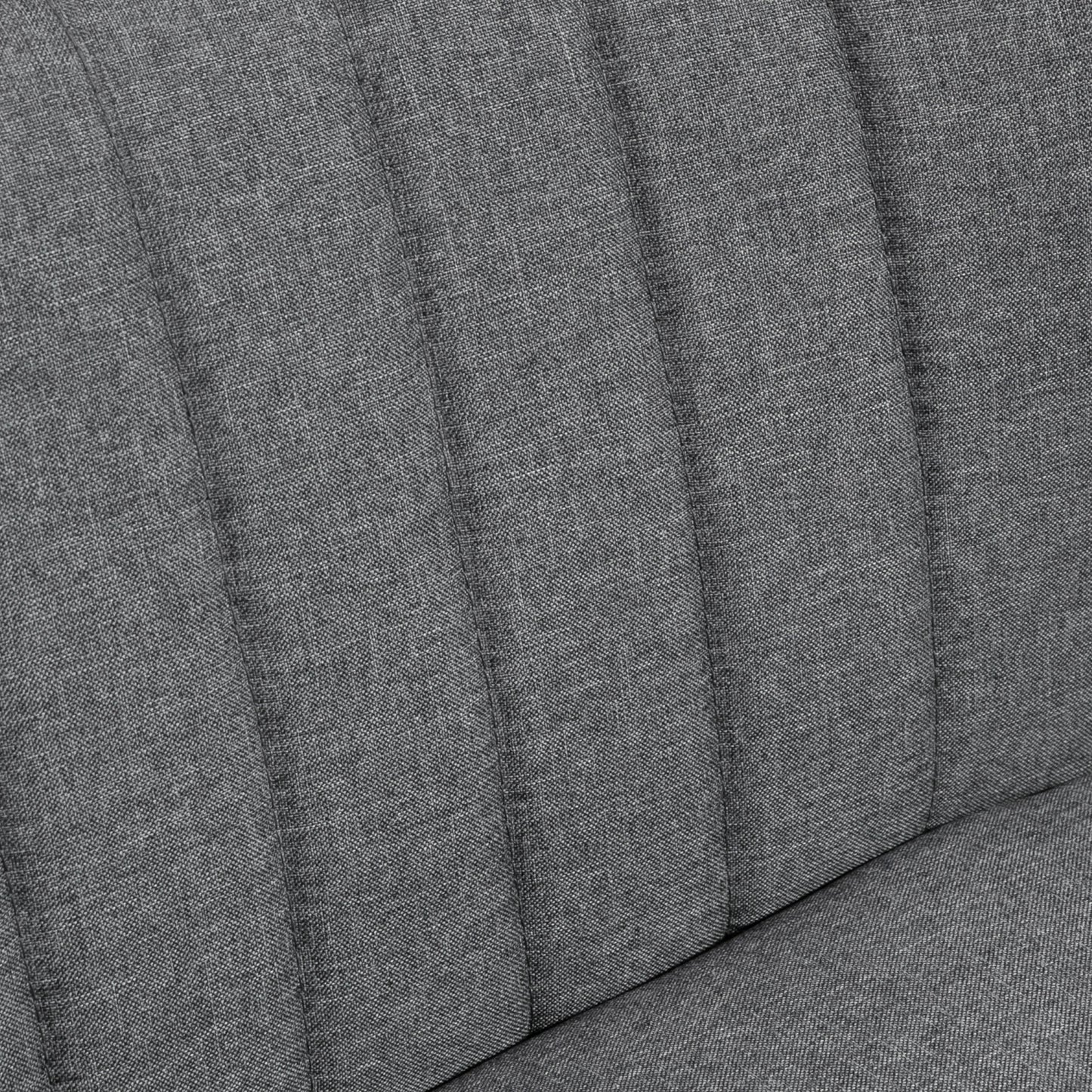 Coliba Fabric Grey Compact 2 Seater Sofa With Padded Seat And Wooden Legs
