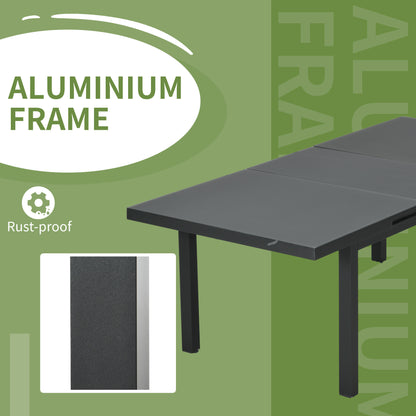 Soroke 6 Seater Aluminium Grey Extendable Outdoor Dining Table