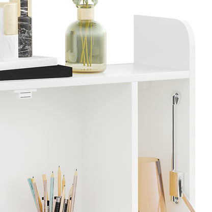 Pata Sovi Wood White Wall Mounted Drop Leaf Laptop Desk With Storage Compartments 77 x 20 x 51 cm