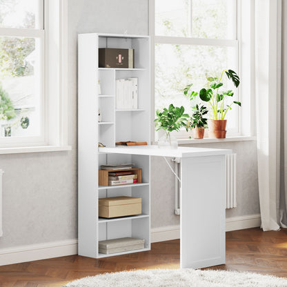 Larono 98cm White 3 Section Work Desk With Writing Board And Storage
